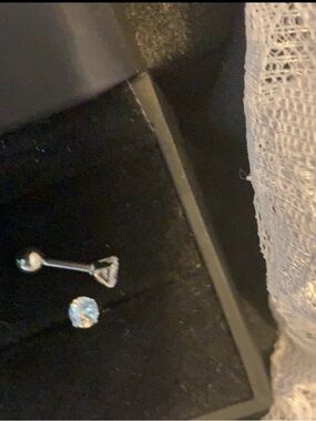 “Rowen” Diamond Earrings/Body Piercing Set - Screw-On Backs NWOT